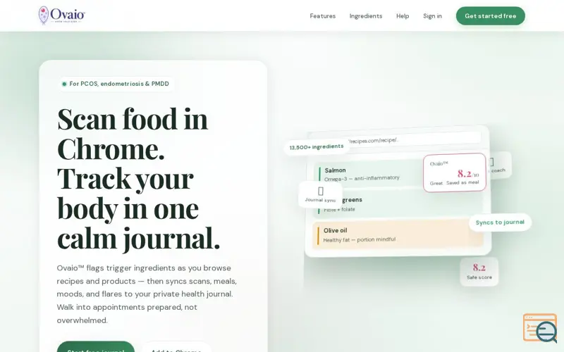 Screenshot of Ovaio™