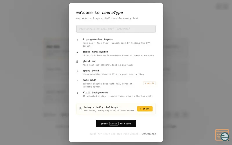 Screenshot of neuroType