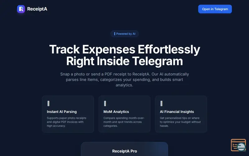 Screenshot of ReceiptA