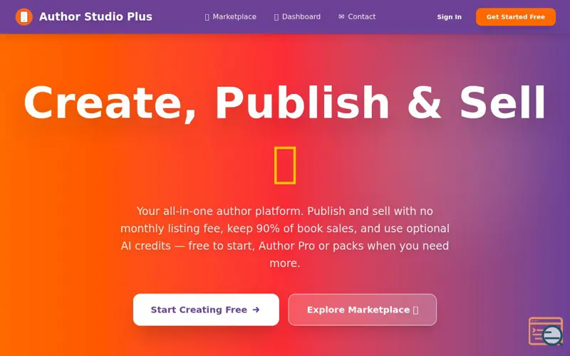 Screenshot of Author Studio Plus
