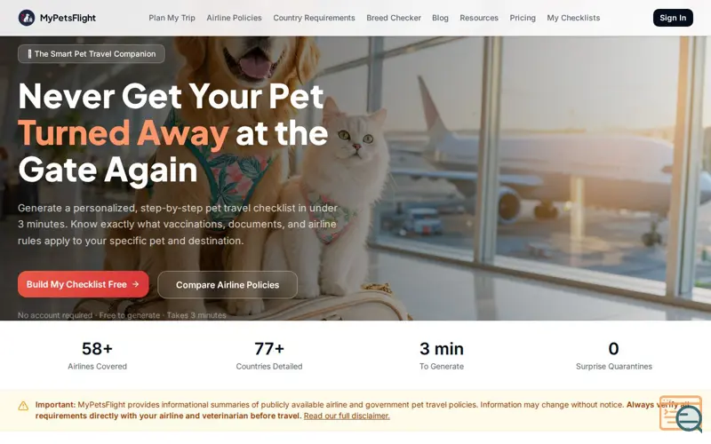 Screenshot of MyPetsFlight