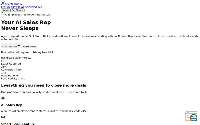 Screenshot of AgentForgeAI