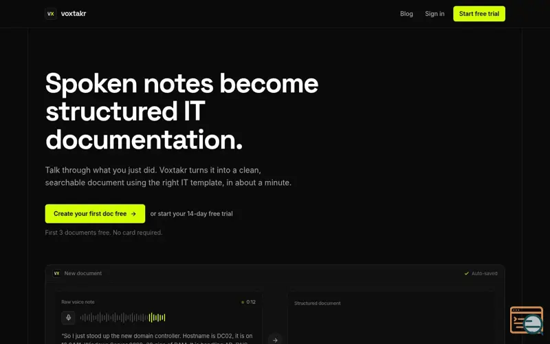 Screenshot of Voxtakr