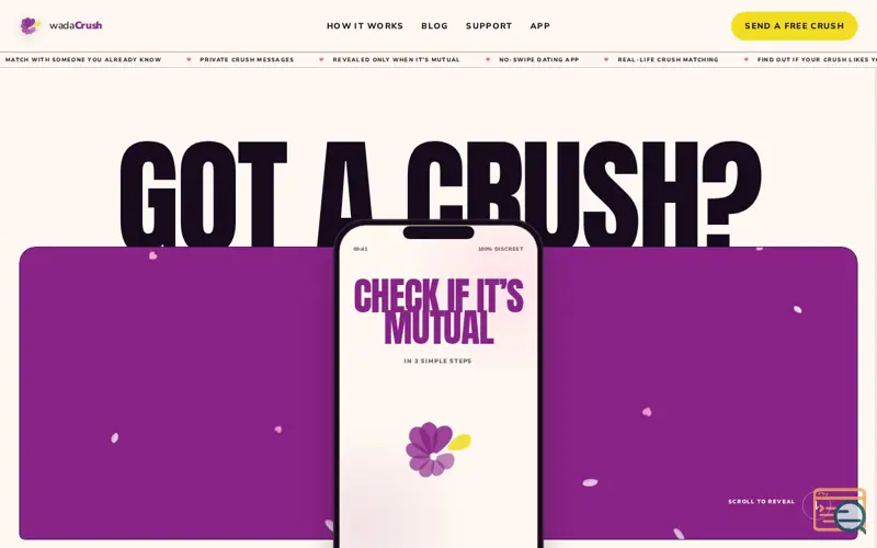 Screenshot of wadaCrush - Discreet Vibe Check App