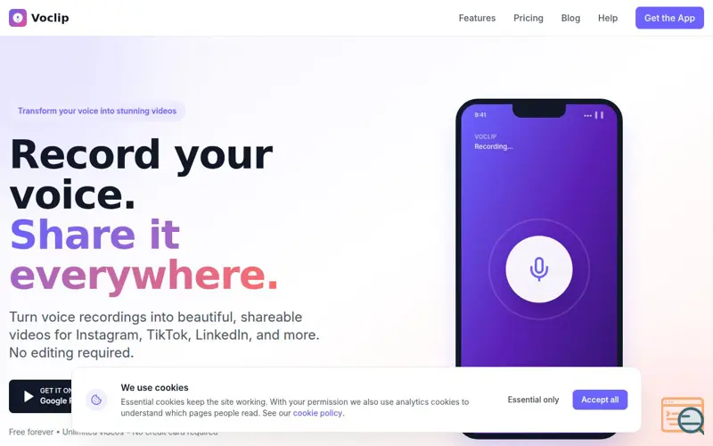 Screenshot of Voclip