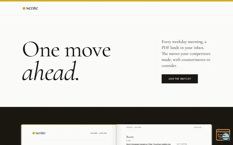 Screenshot of Sente, a launch using HEY Email