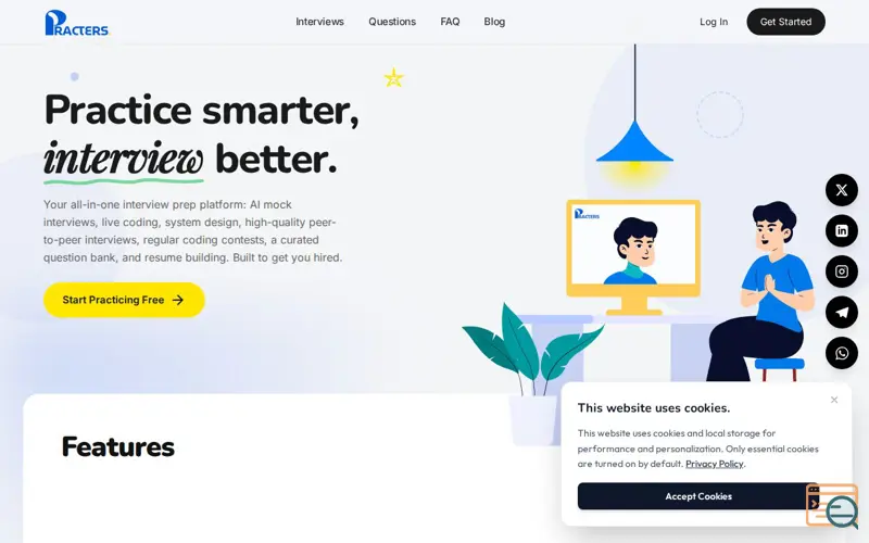 Screenshot of Practers