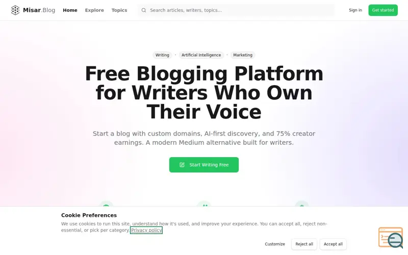 Screenshot of Misar.Blog