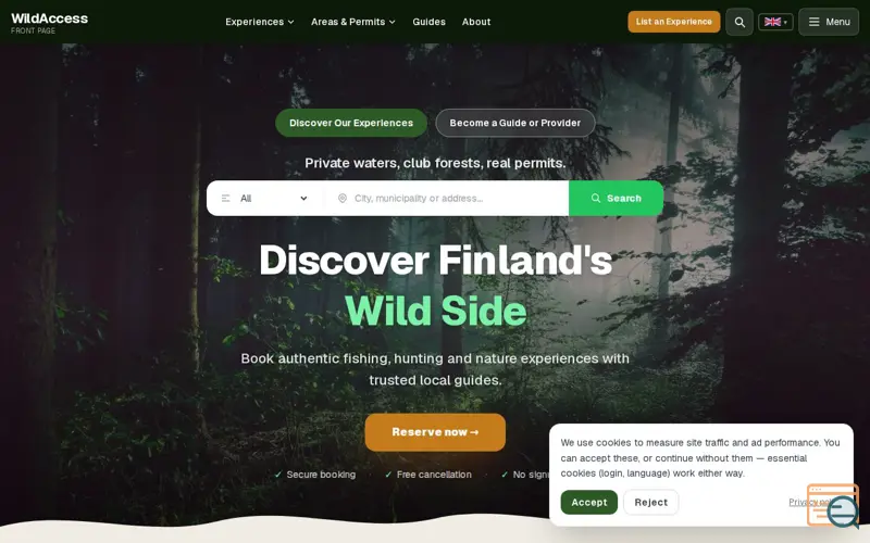 Screenshot of WildAccess