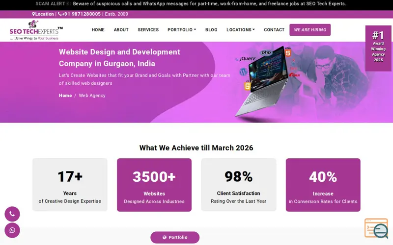 Screenshot of Web Design India