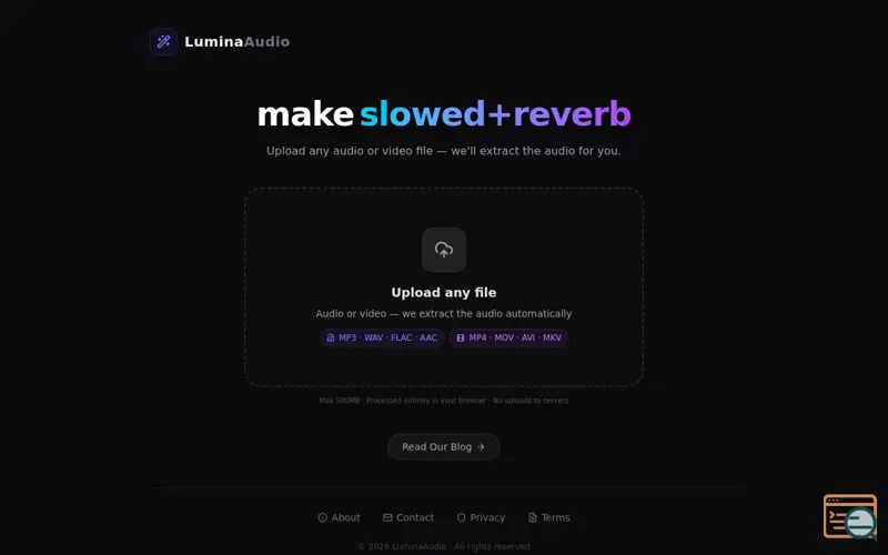 Screenshot of LuminaAudio