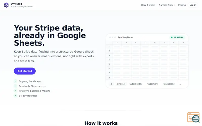 Screenshot of SyncStaq