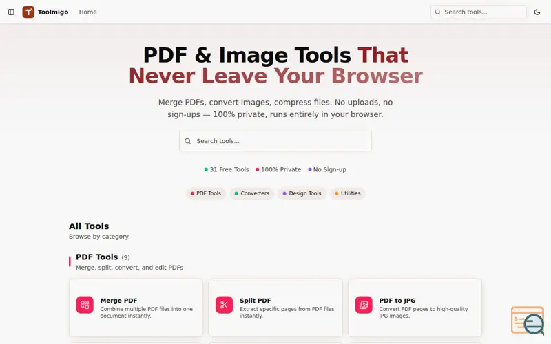 Screenshot of Toolmigo