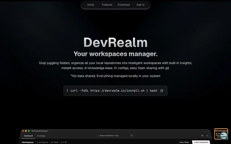 Screenshot of DevRealm