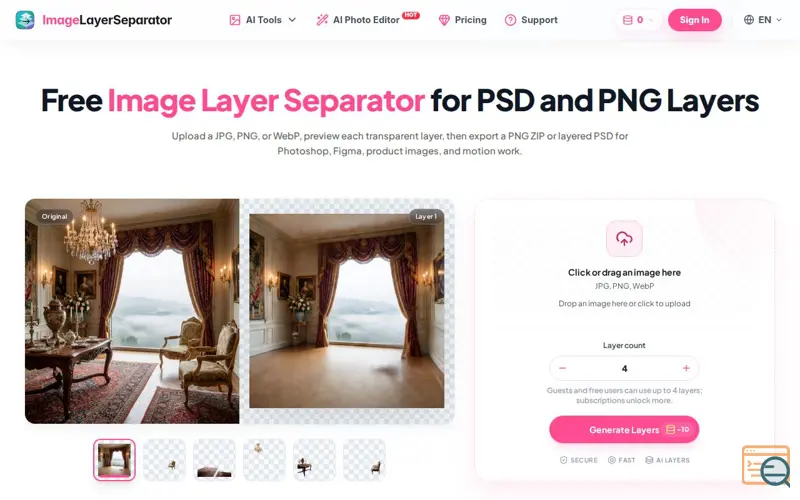 Screenshot of ImageLayerSeparator