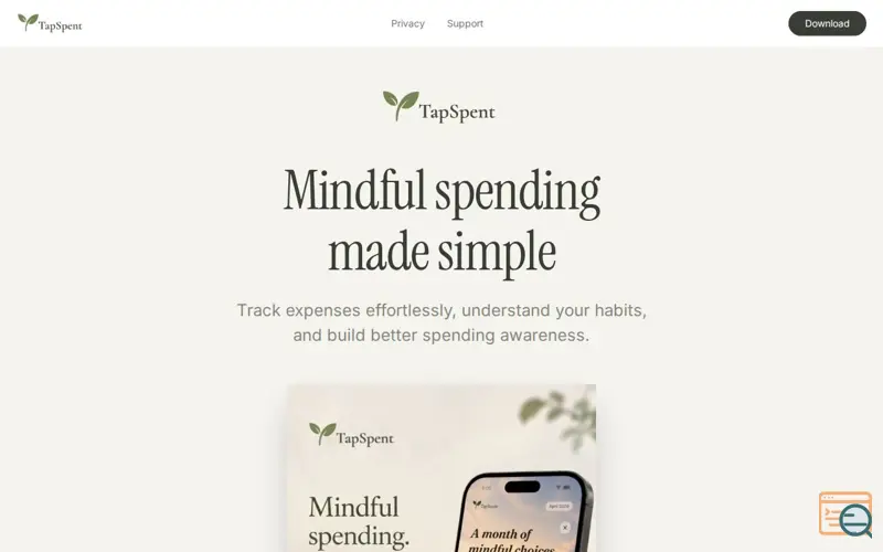 Screenshot of TapSpent - Mindful spending made simple