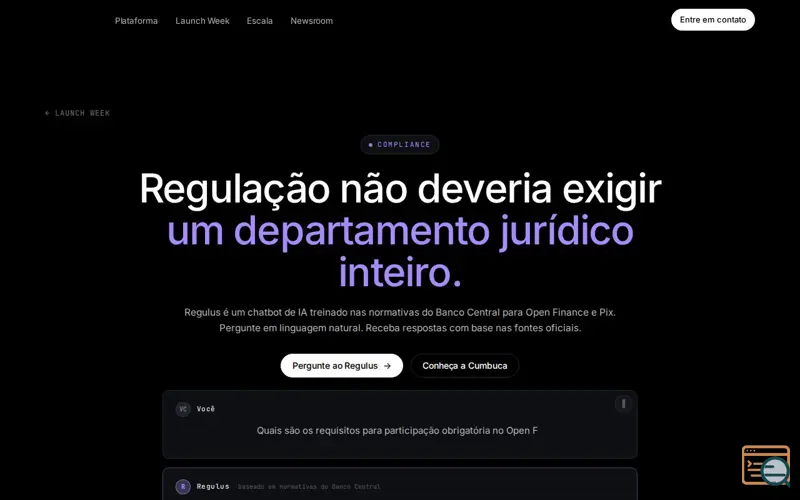 Screenshot of Regulus by Cumbuca