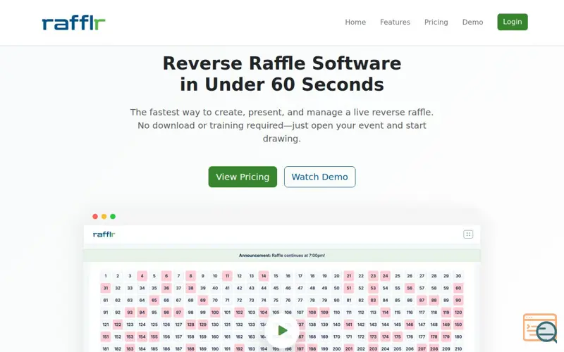 Screenshot of rafflr