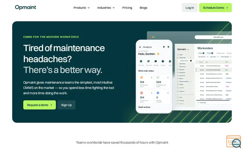 Screenshot of Opmaint