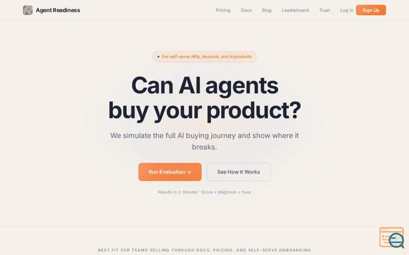 Screenshot of Agent Readiness Platform