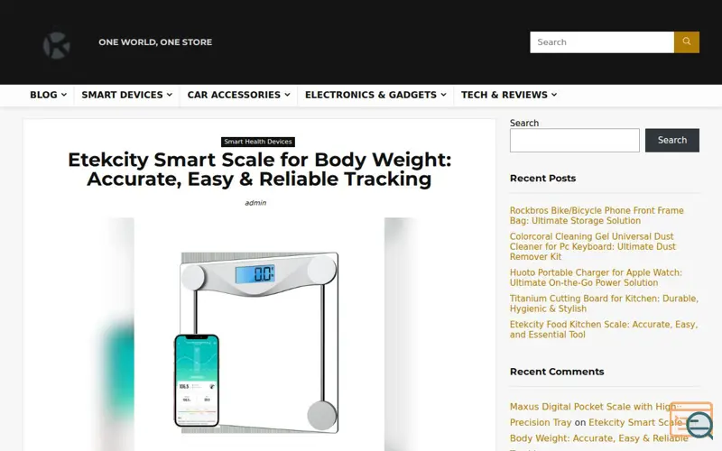 Screenshot of Etekcity Smart Scale for Body Weight
