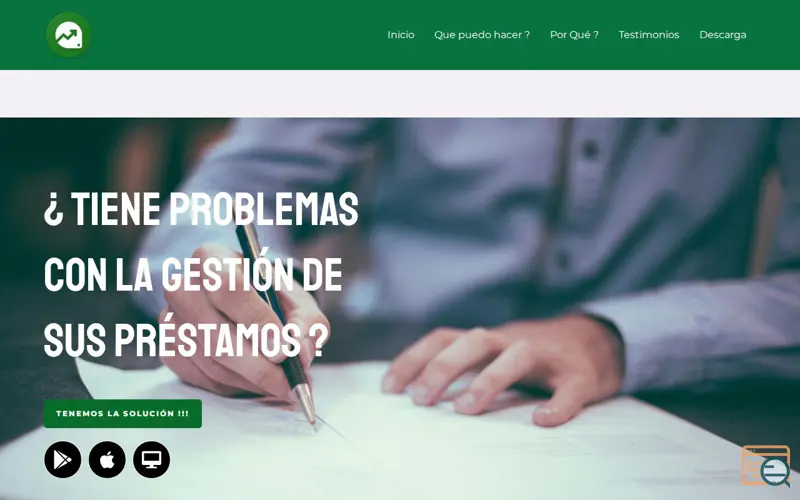 Screenshot of Mis Préstamos, a launch using slick