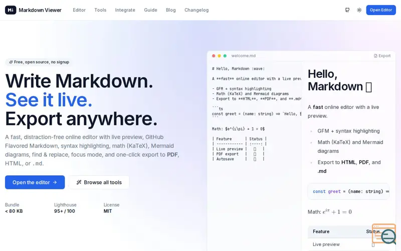 Screenshot of Markdown Viewer