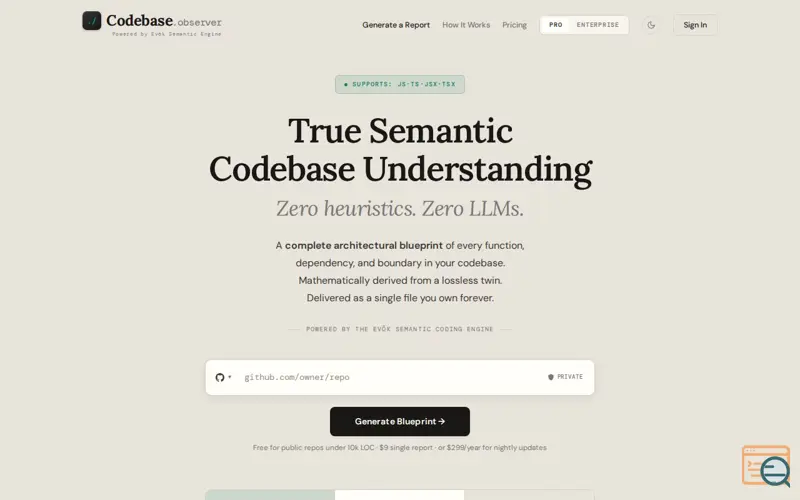 Screenshot of Codebase