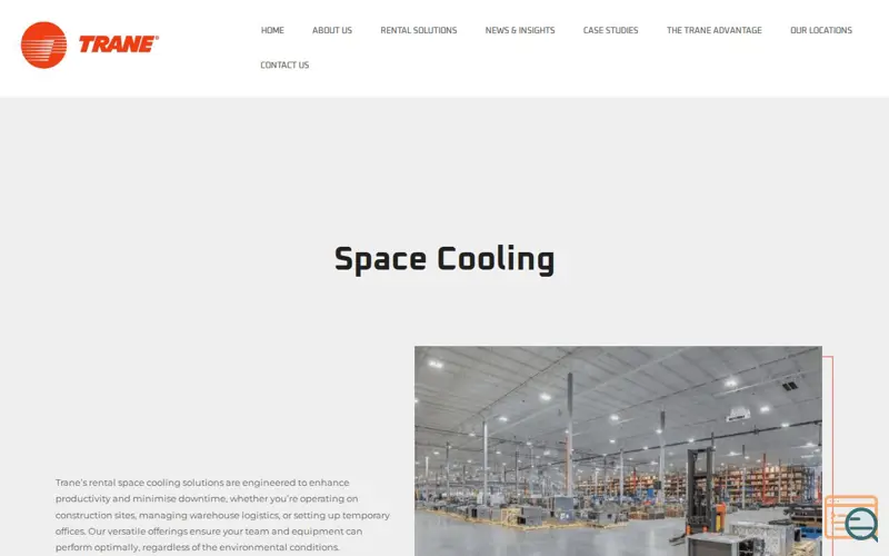 Screenshot of Temporary Air Conditioning Rental 