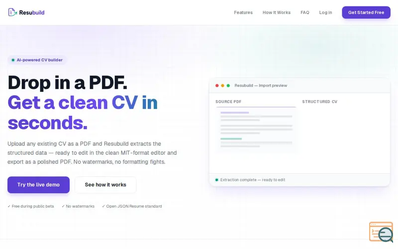 Screenshot of Resubuild