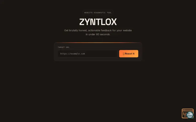 Screenshot of ZYNTLOX — Brutally Honest Website Roasts