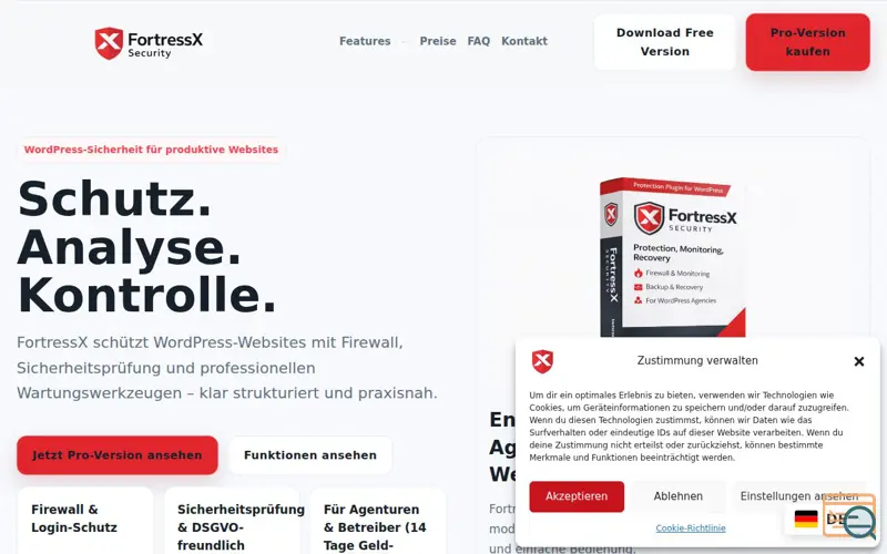 Screenshot of FortressX Security
