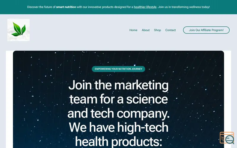 Screenshot of A Next Generation Smart Nutrition Co.