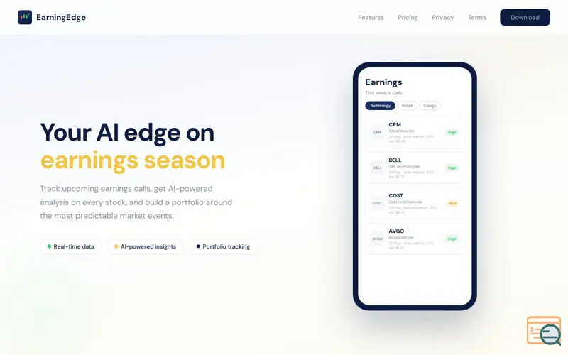 Screenshot of EarningEdge