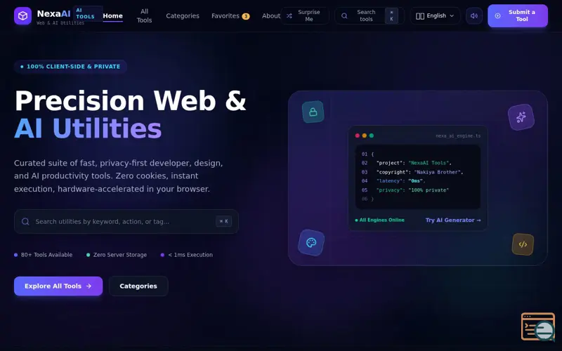 Screenshot of NexaForge Tools