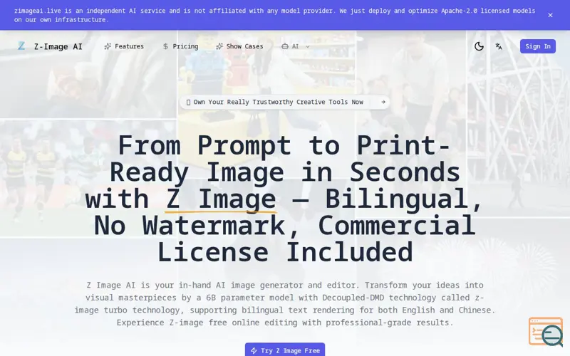 Screenshot of Z-Image AI