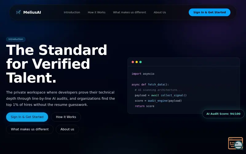 Screenshot of MeliusAI
