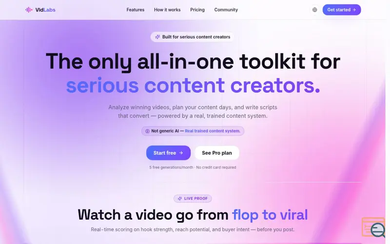 Screenshot of VidLabs