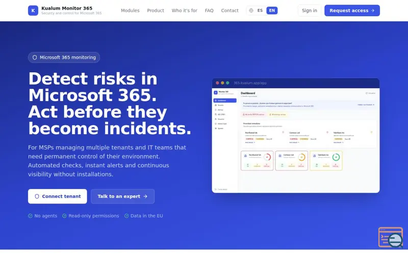 Screenshot of Kualum Monitor 365