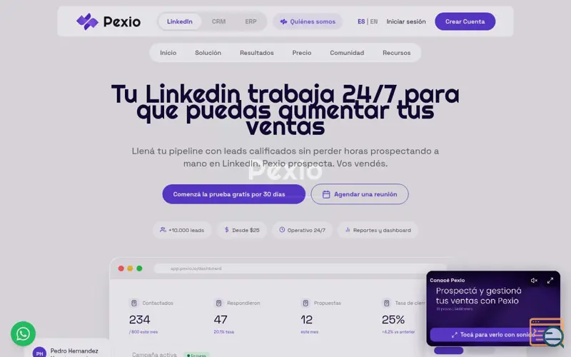 Screenshot of Pexio