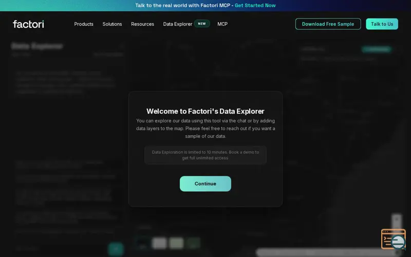 Screenshot of Factori - Data Explorer