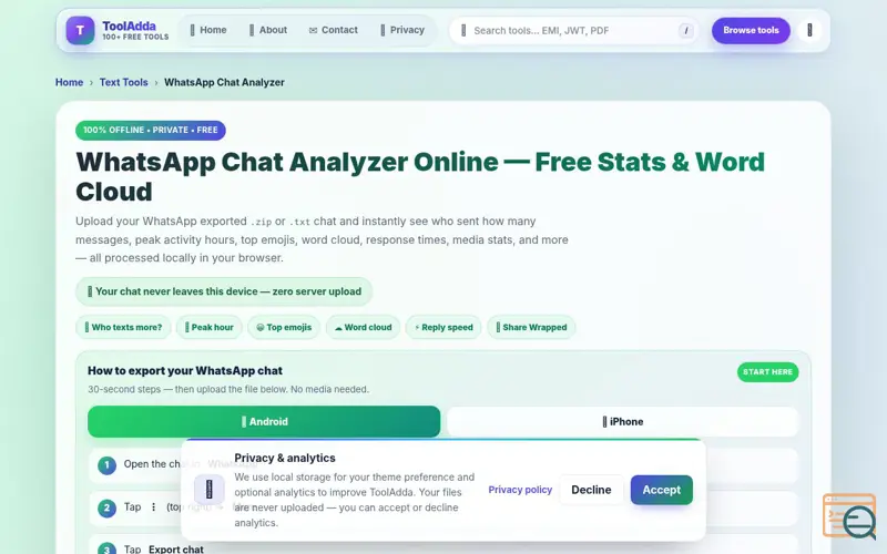 Screenshot of Whatsapp Chat Analyzer