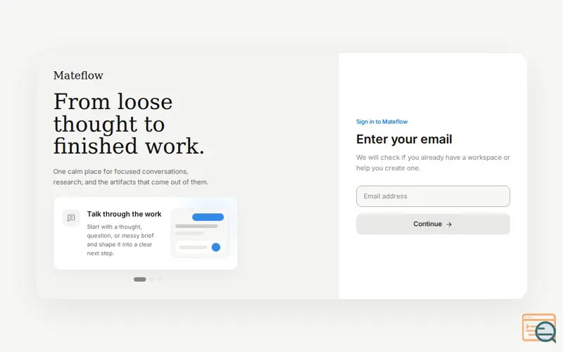 Screenshot of Mateflow