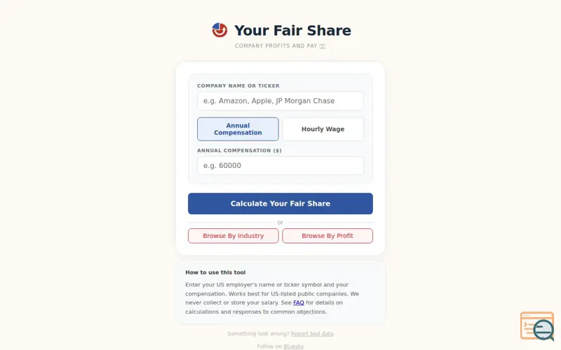 Screenshot of Yourfairshare