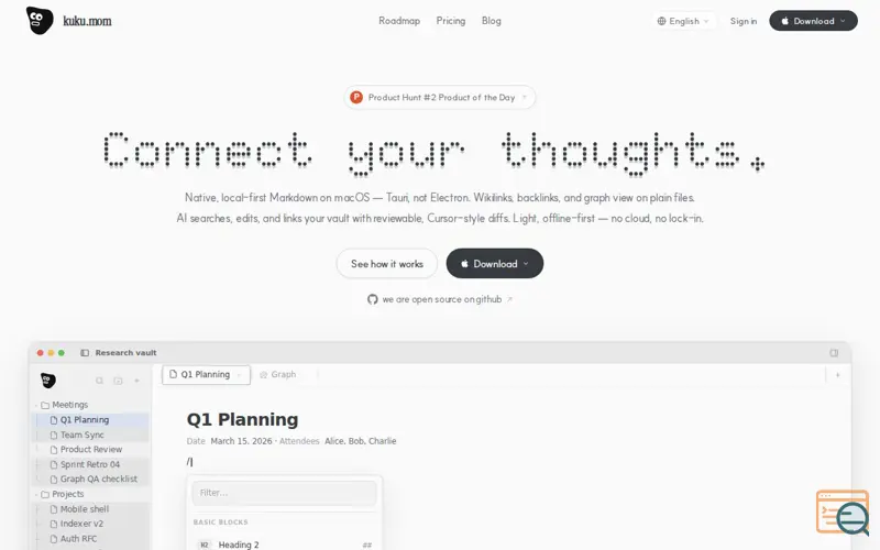 Screenshot of Kuku: open source