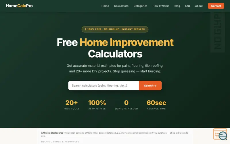 Screenshot of HomeCalcPro
