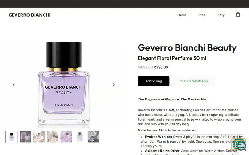 Screenshot of Geverro Bianchi