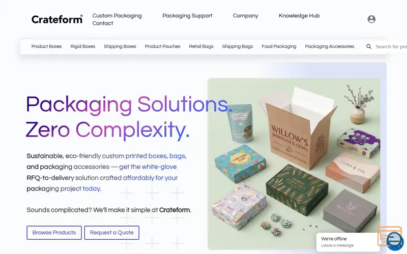 Screenshot of Crateform | Custom Packaging Solutions
