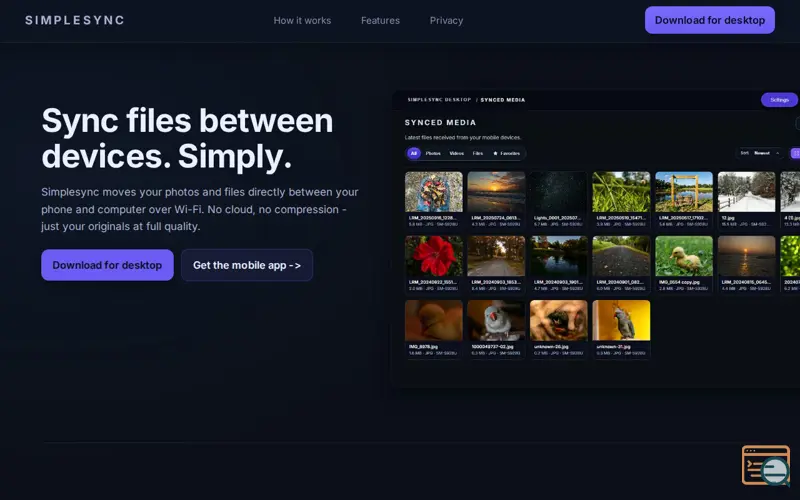 Screenshot of Simplesync