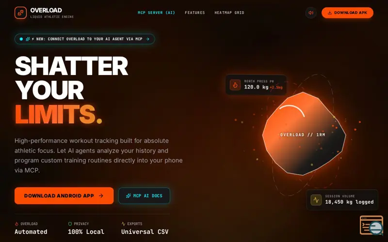 Screenshot of OVERLOAD —  Athletic Performance Tracker
